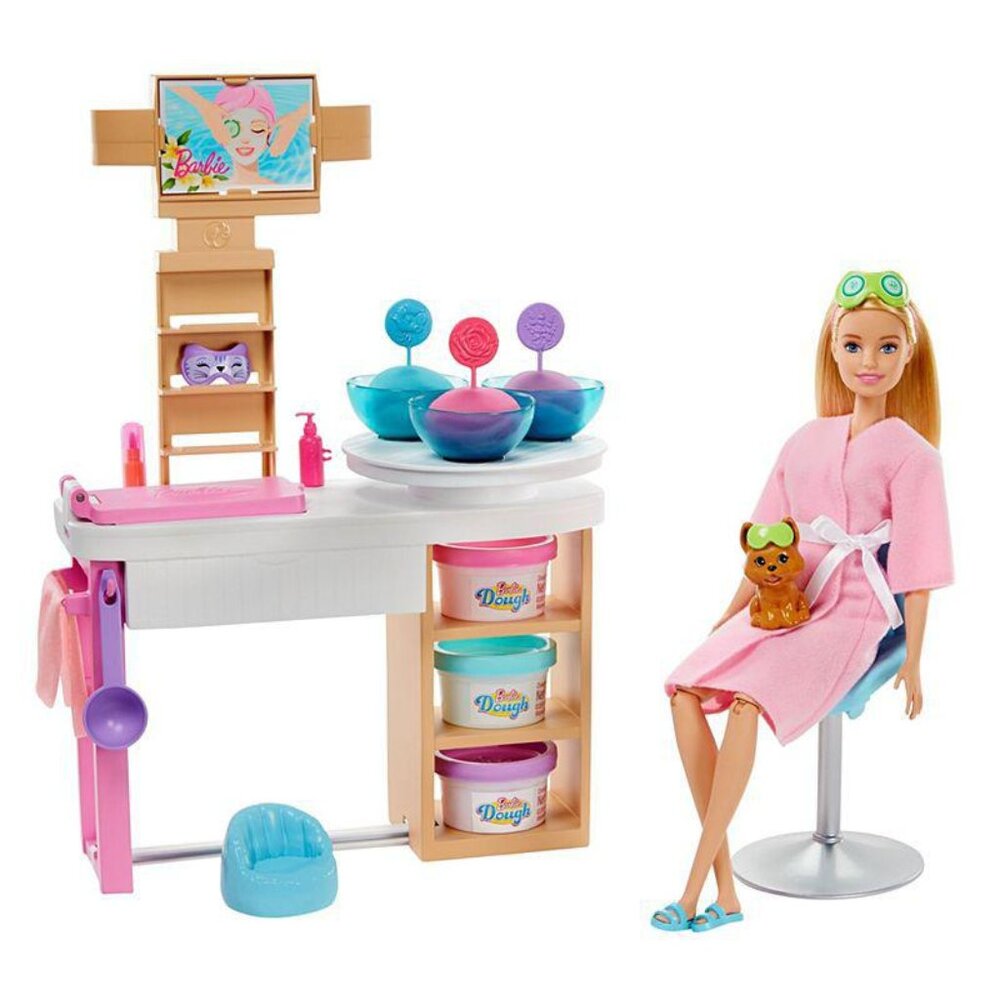 New in Box-Barbie Spa Day Toy Playset with Blonde Doll & Accessories